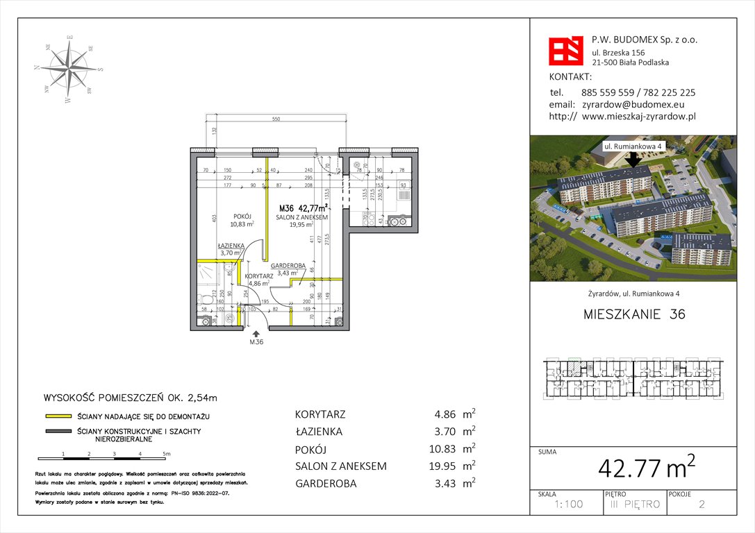 Nowe mieszkanie dwupokojowe Rumiankowa 4 Żyrardów, Rumiankowa 4  43m2 Foto 1