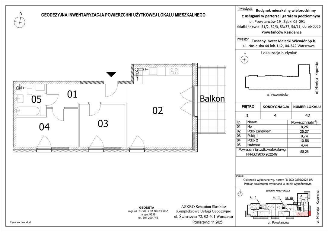 Nowe mieszkanie trzypokojowe Powstańców Residence Ząbki, Powstańców 19  58m2 Foto 1