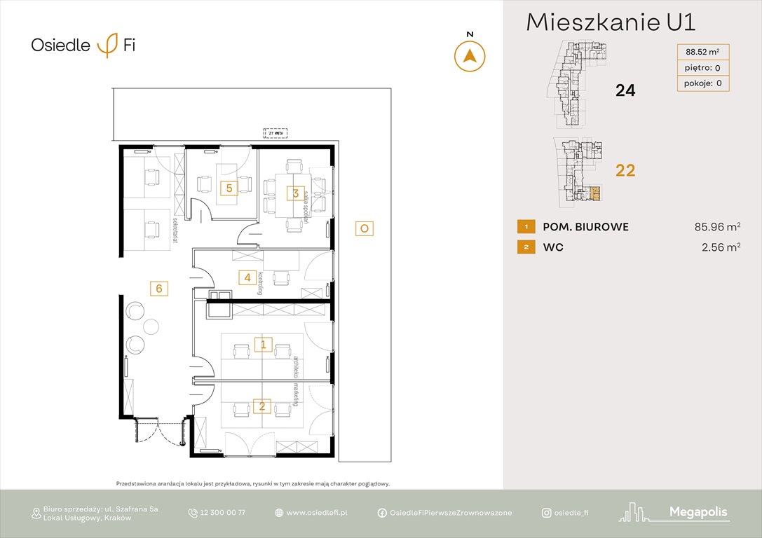 Nowy lokal użytkowy Osiedle FI 3 Kraków, Rzemieślnicza 22-24  87m2 Foto 1