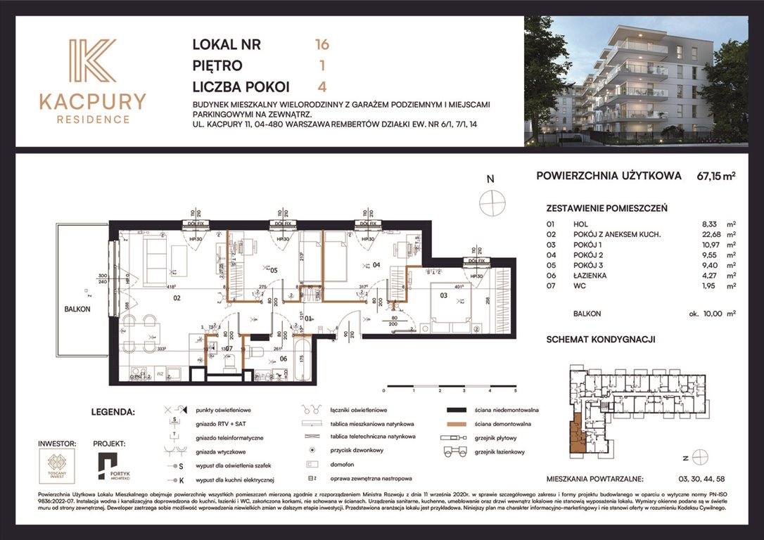 Nowe mieszkanie czteropokojowe  Kacpury Residence Warszawa, Rembetów, Kacpury 11  67m2 Foto 1