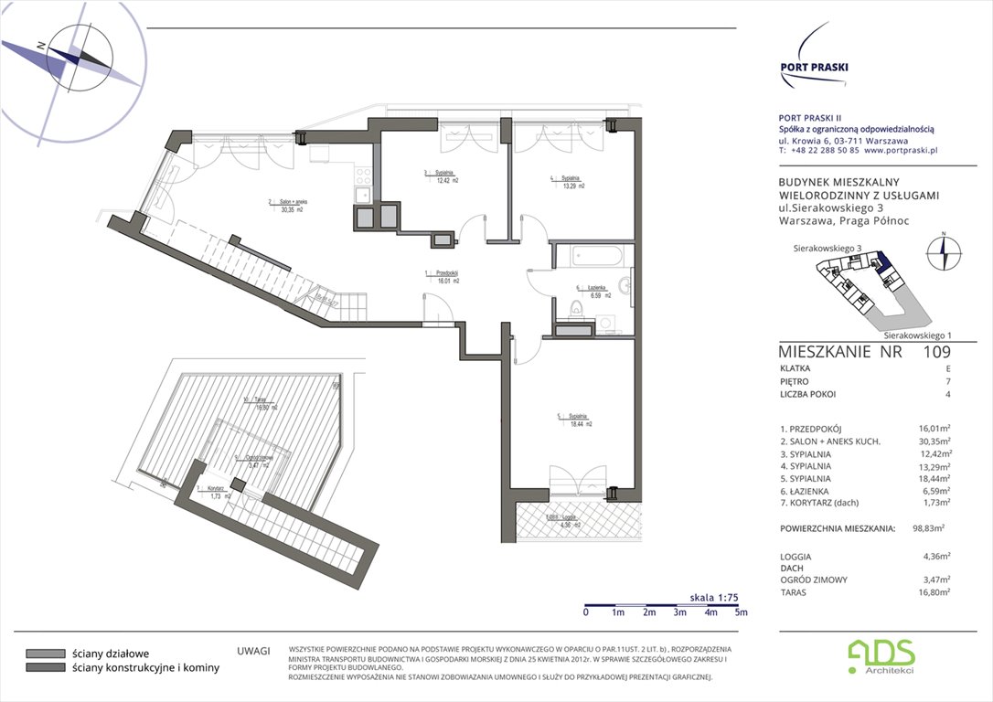 Nowe mieszkanie czteropokojowe  Sierakowskiego 1 i 3 Warszawa, Praga Północ, Sierakowskiego 1-3  99m2 Foto 1