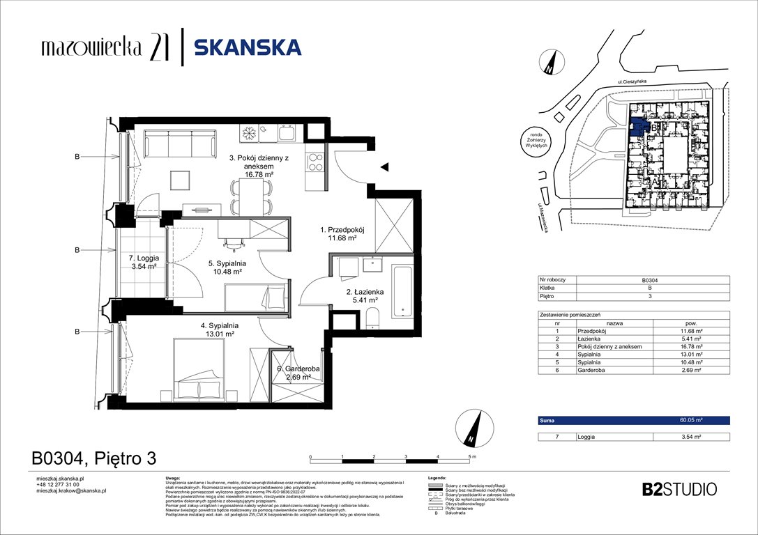 Nowe mieszkanie trzypokojowe Mazowiecka 21 Kraków, Krowodrza, ul. Mazowiecka 21  60m2 Foto 1