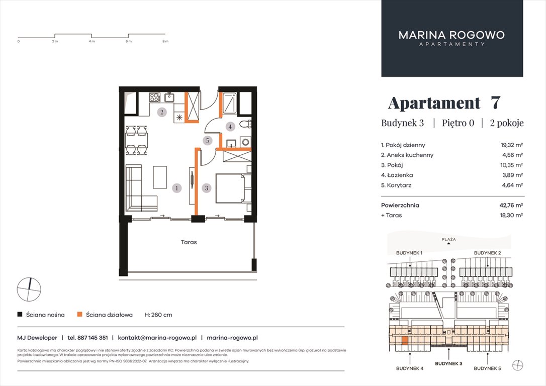 Nowe mieszkanie dwupokojowe APARTAMENTY MARINA ROGOWO Rogowo, Rogowo 65  43m2 Foto 1