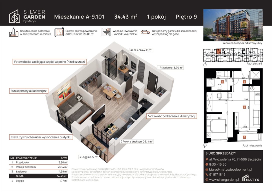 mieszkanie na sprzedaż 40m2 mieszkanie Szczecin, Centrum, al. Wyzwolenia 70 / ul. Staszica 21