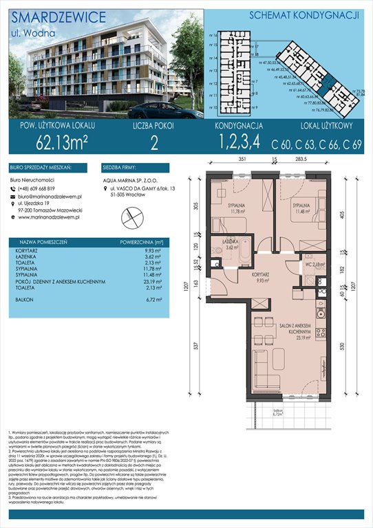 Nowe mieszkanie trzypokojowe AQUA MARINA SMARDZEWICE, WODNA  62m2 Foto 1