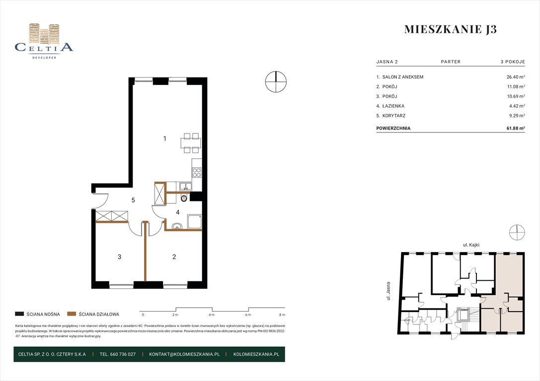 Nowe mieszkanie trzypokojowe Jasna 2 Koło, Jasna 2  62m2 Foto 1