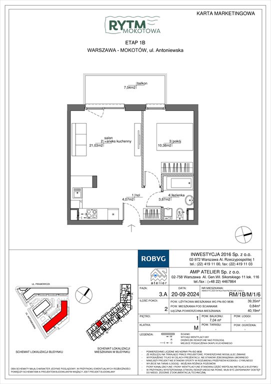 Nowe mieszkanie dwupokojowe Rytm Mokotowa Warszawa, Mokotów, Antoniewska  39m2 Foto 1