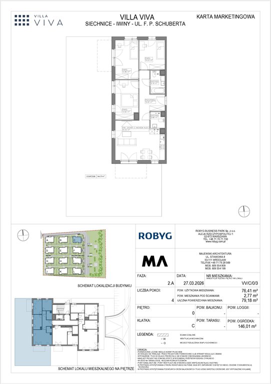 Nowe mieszkanie czteropokojowe  VILLA VIVA Wrocław, Iwiny, ul. Franza Petera Schuberta  76m2 Foto 1