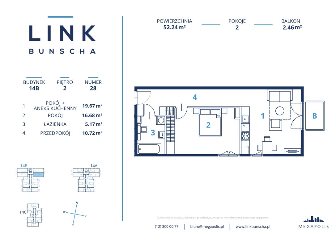 Nowe mieszkanie dwupokojowe Link Bunscha Kraków, Bunscha 14a  52m2 Foto 1
