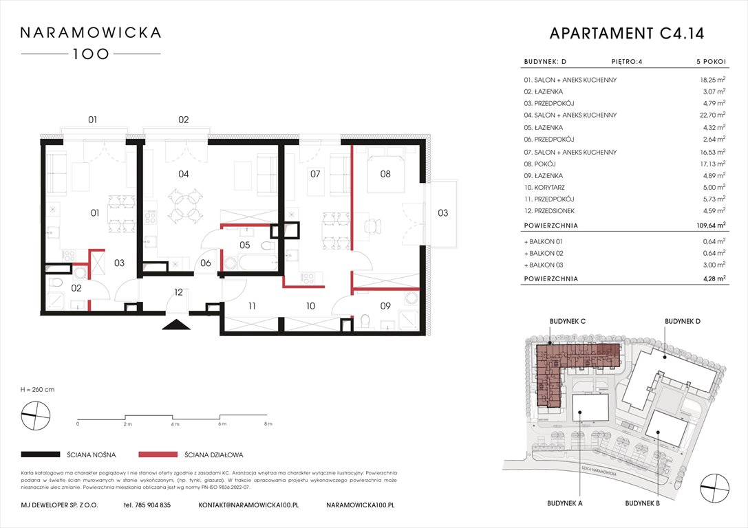 Nowe mieszkanie czteropokojowe  NARAMOWICKA 100 Poznań, Winogrady, Naramowicka 100  110m2 Foto 1