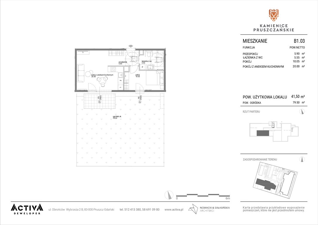 Nowe mieszkanie dwupokojowe Kamienice Pruszczańskie Pruszcz Gdański, ul. Grunwaldzka 71B, 71C  42m2 Foto 1