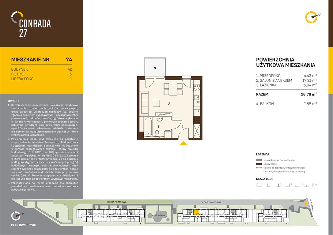 Nowa kawalerka CONRADA 27 Kraków, Prądnik Biały, Conrada 27  27m2 Foto 1