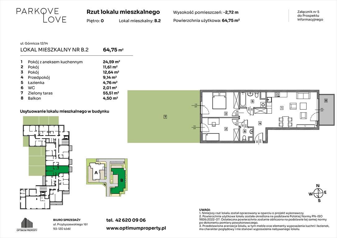 Nowe mieszkanie trzypokojowe PARKOVE LOVE Łódź, Bałuty-Doły, ul. Górnicza 12/14  65m2 Foto 1