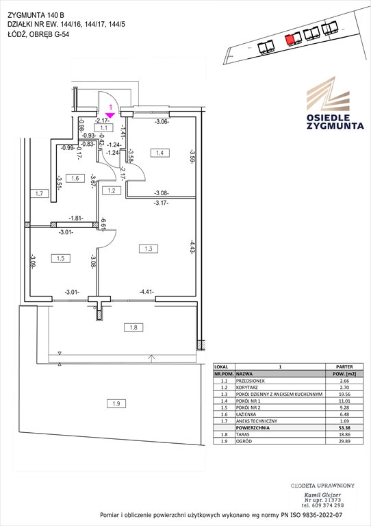 Nowe mieszkanie trzypokojowe Osiedle Zygmunta Łódź, Zygmunta 140  53m2 Foto 1