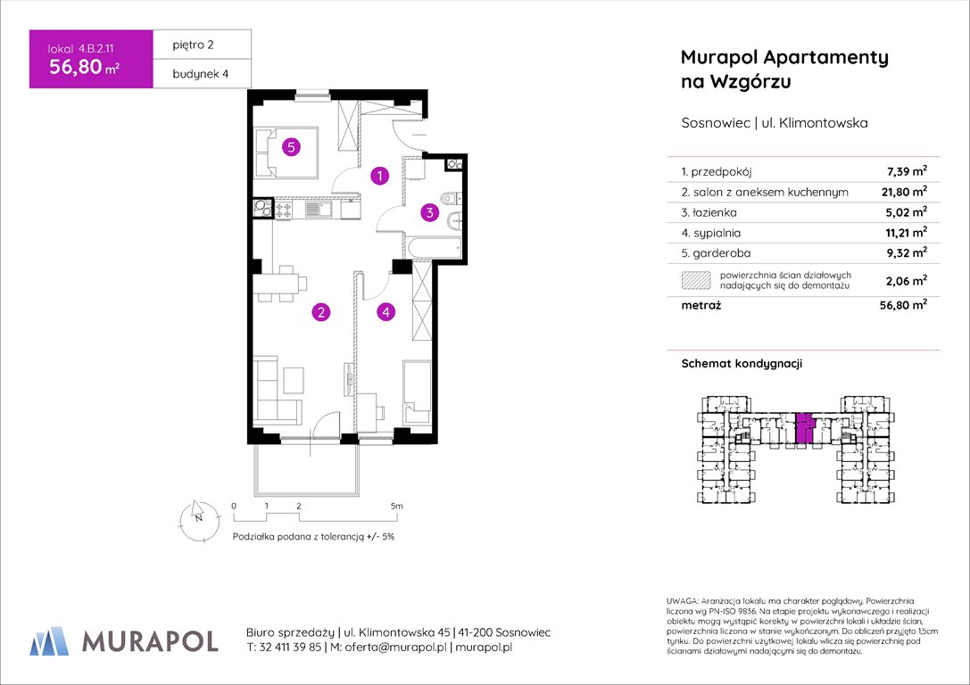 Nowe mieszkanie dwupokojowe Murapol Apartamenty na Wzgórzu Sosnowiec, ul. Klimontowska  57m2 Foto 1