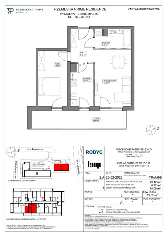 Nowe mieszkanie dwupokojowe Trzemeska Prime Residence Wrocław, Stare Miasto, Trzemeska  49m2 Foto 1
