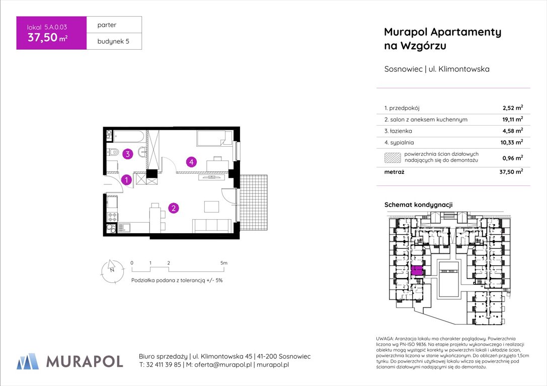 Nowe mieszkanie dwupokojowe Murapol Apartamenty na Wzgórzu Sosnowiec, ul. Klimontowska  38m2 Foto 1