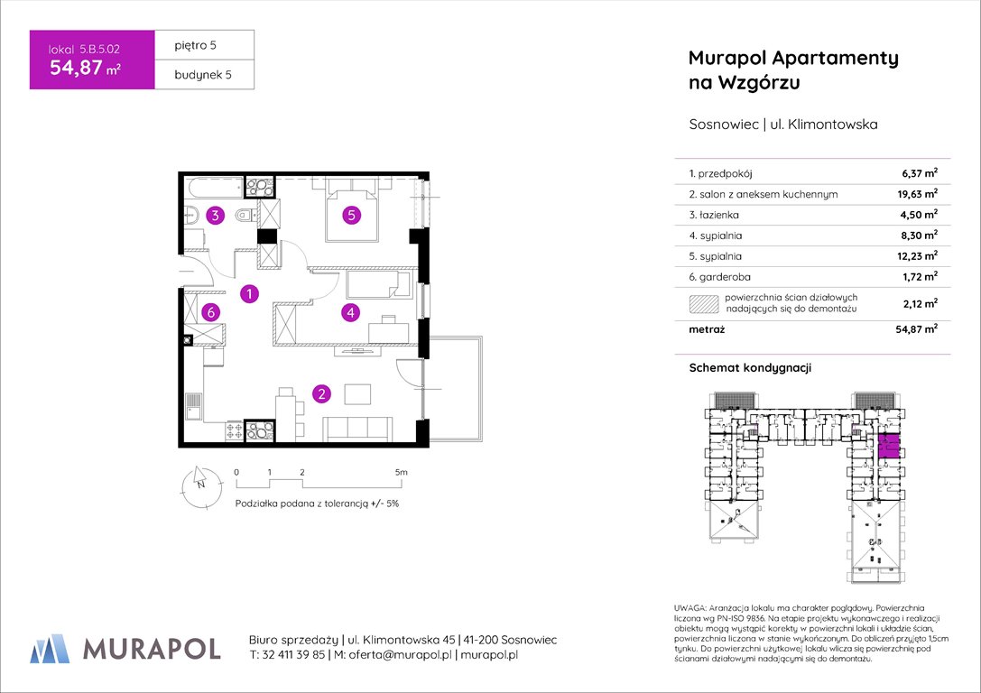 Nowe mieszkanie trzypokojowe Murapol Apartamenty na Wzgórzu Sosnowiec, ul. Klimontowska  55m2 Foto 1