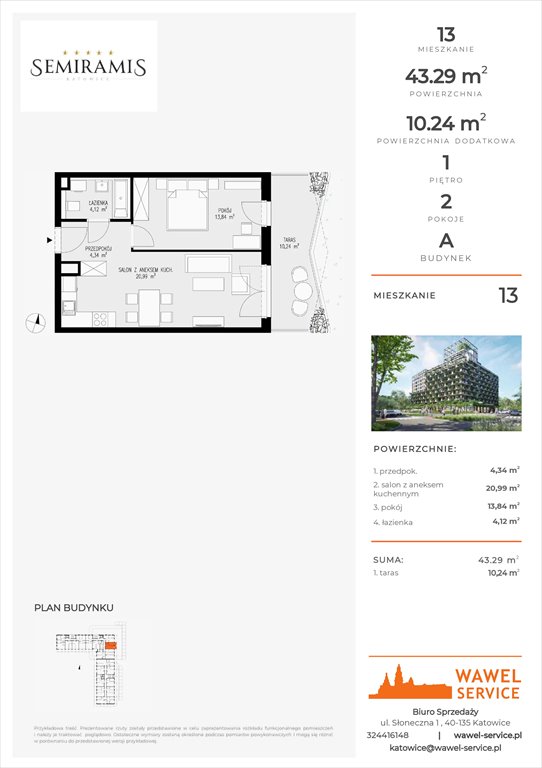 mieszkanie na sprzedaż 43m2 mieszkanie Katowice, Bogucice - Dąbrówka Mała, Wiertnicza 32
