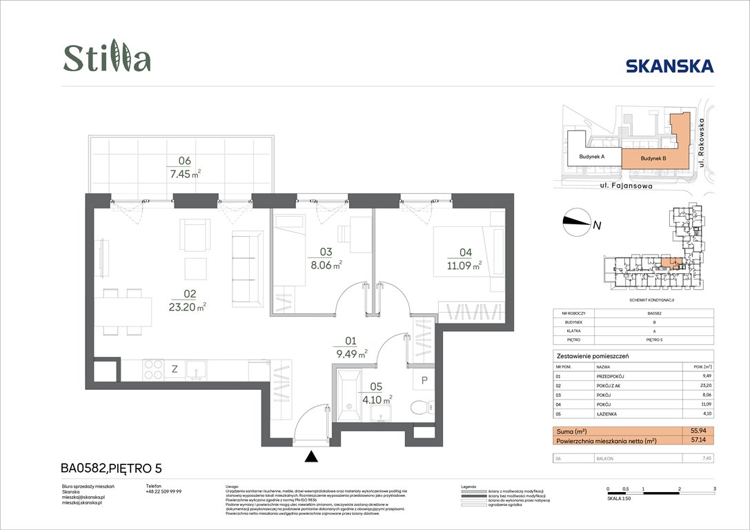 Nowe mieszkanie trzypokojowe Stilla Warszawa, Fajansowa 5  56m2 Foto 1