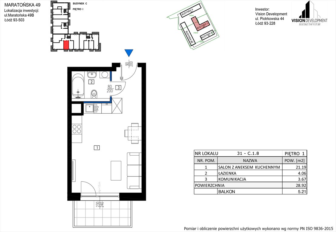 mieszkanie na sprzedaż 29m2 mieszkanie Łódź, Retkinia, Maratońska 49C