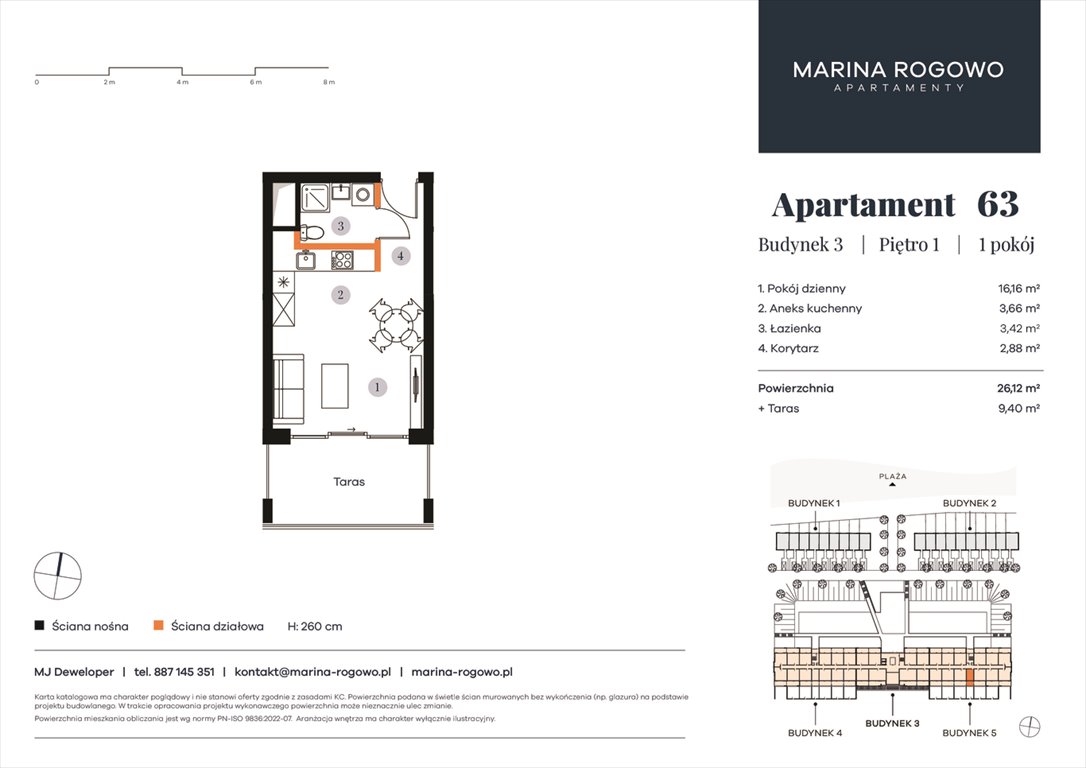 Nowa kawalerka APARTAMENTY MARINA ROGOWO Rogowo, Rogowo 65  26m2 Foto 1