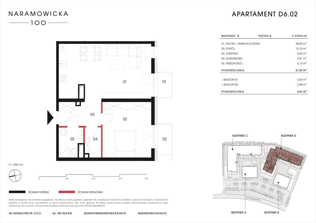 Nowe mieszkanie dwupokojowe NARAMOWICKA 100 Poznań, Winogrady, Naramowicka 100  57m2 Foto 1