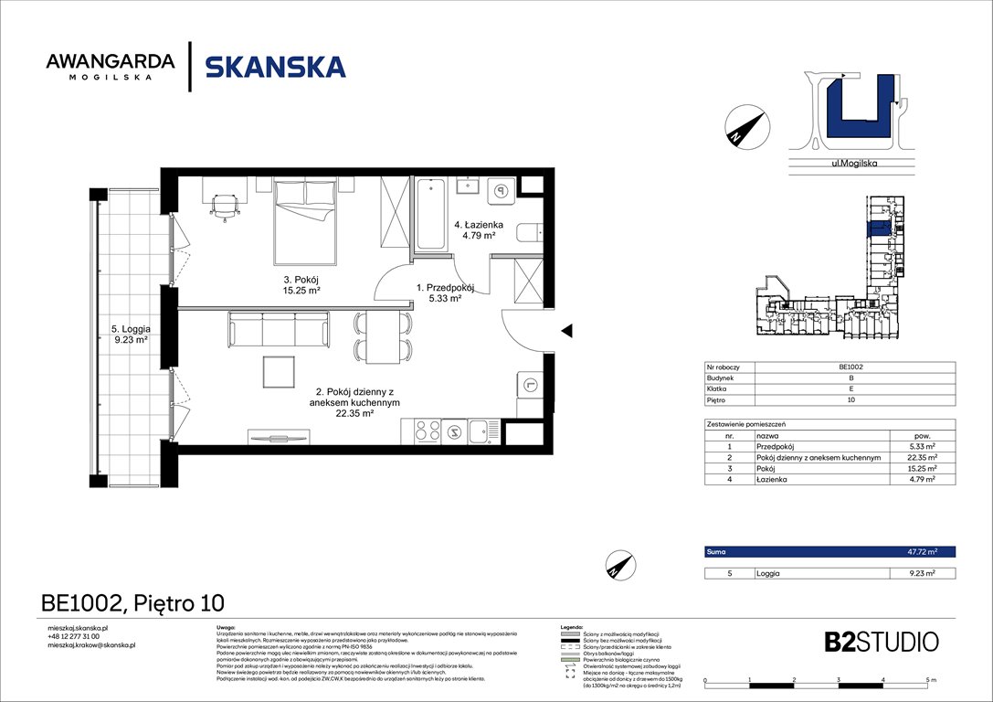 Nowe mieszkanie dwupokojowe Awangarda Mogilska Kraków, Prądnik Czerwony, Mogilska 126  47m2 Foto 1