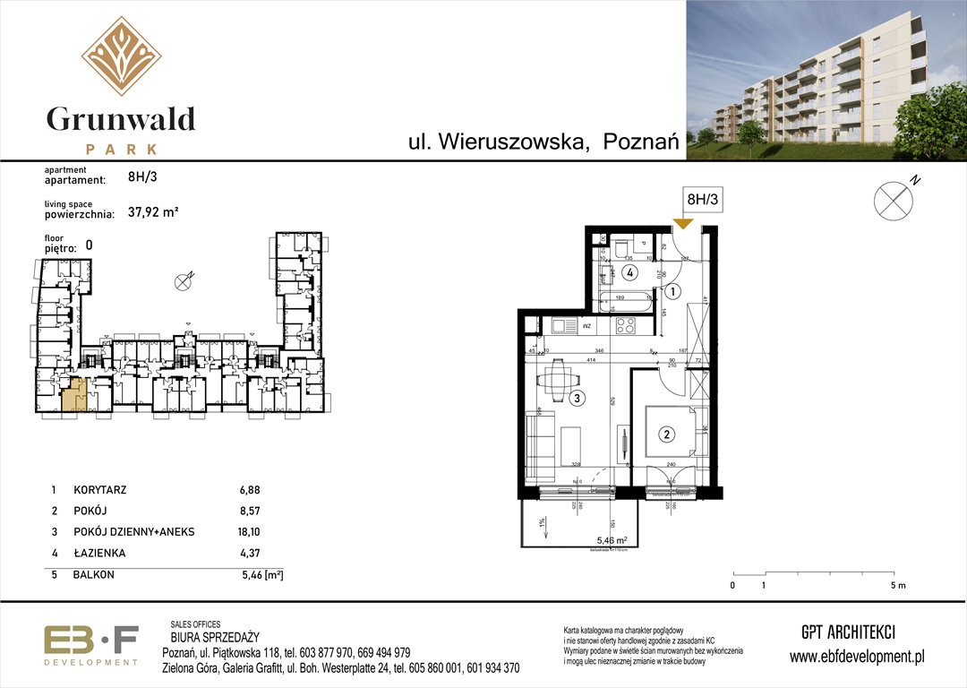 Nowe mieszkanie dwupokojowe Grunwald Park - ul. Wieruszowska 8 Poznań, Grunwald, Wieruszowska 8  38m2 Foto 1