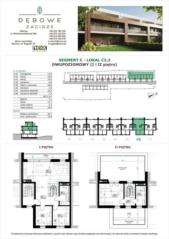 Nowe mieszkanie czteropokojowe  Dębowe Zacisze Gliwice, Dolnej Wsi  94m2 Foto 1