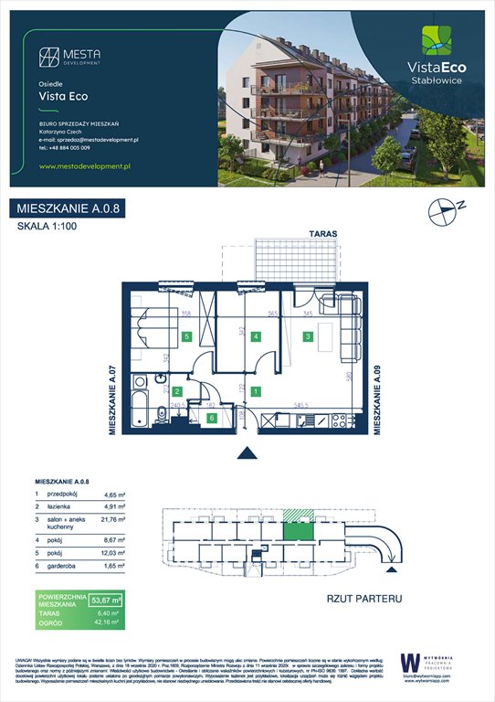 Nowe mieszkanie trzypokojowe Vista Eco  Wrocław, Fabryczna, Stabłowice, Łomnicka  54m2 Foto 1