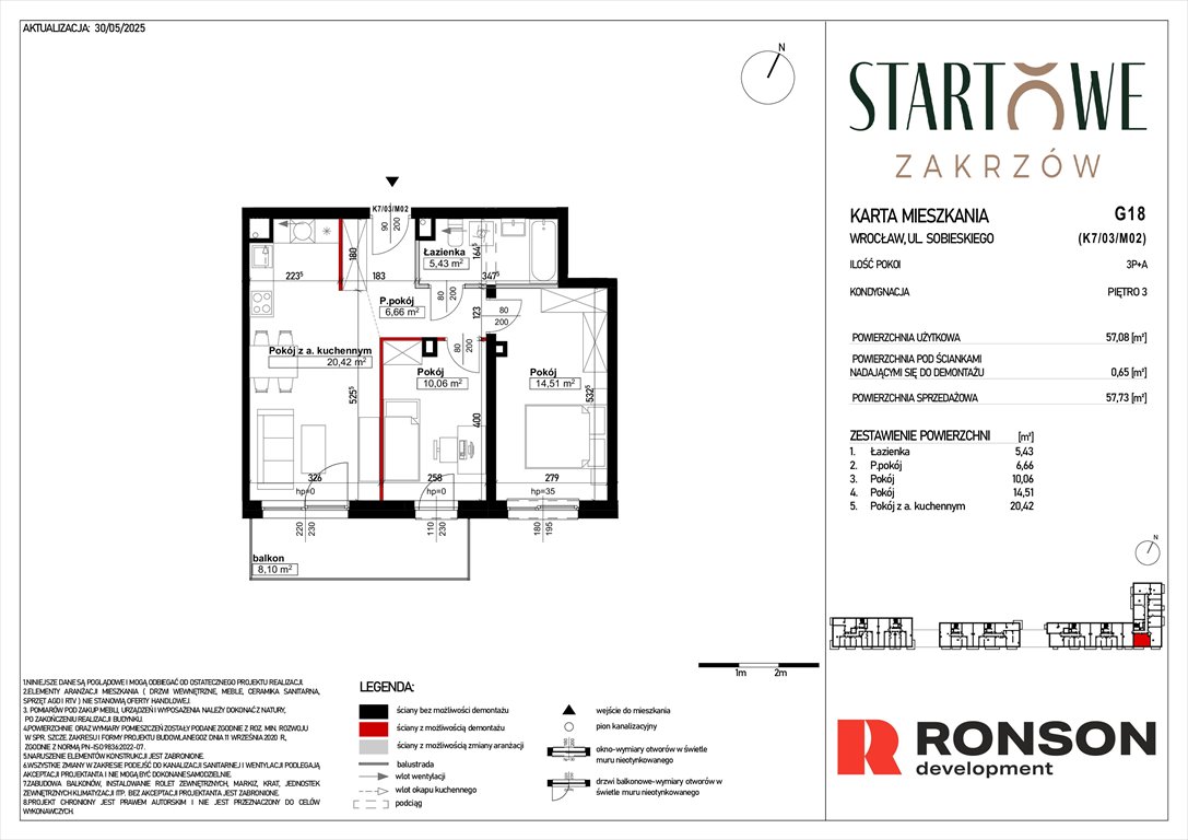 Nowe mieszkanie trzypokojowe Osiedle Startowe Wrocław, Psie Pole, Zatorska, róg Sobieskiego  58m2 Foto 1