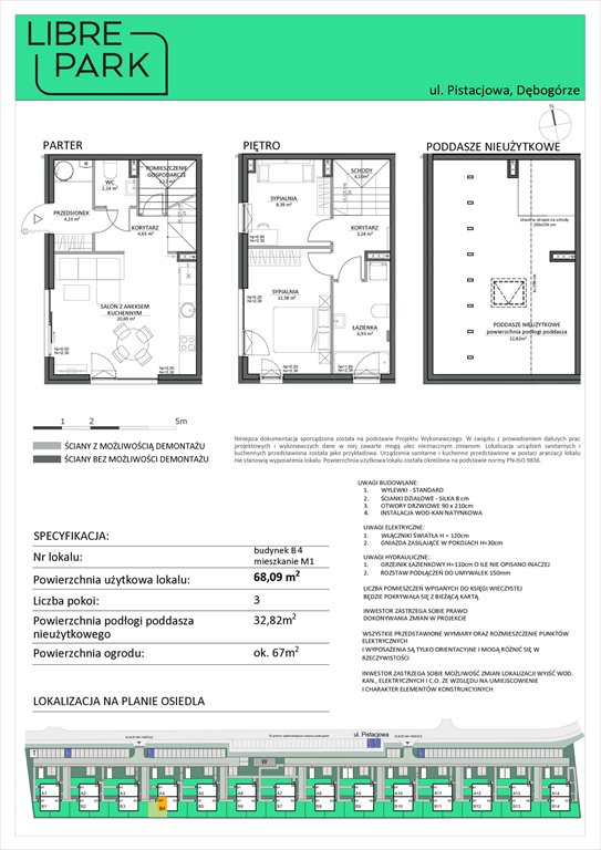 Nowe mieszkanie trzypokojowe Osiedle Libre Park Dębogórze, Pistacjowa 5  68m2 Foto 1