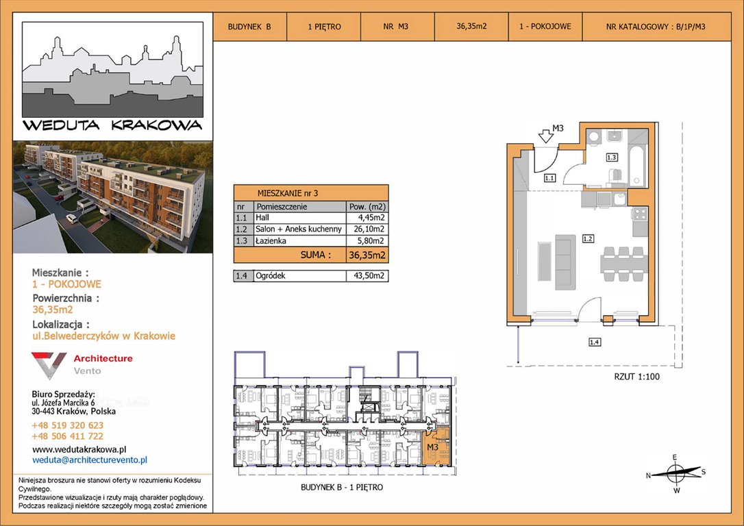 Nowa kawalerka Weduta Krakowa Budynek B Kraków, Krowodrza, Papierni Prądnickich 48  36m2 Foto 1