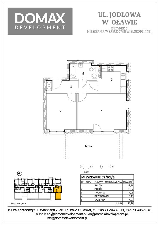 Nowe mieszkanie dwupokojowe OSIEDLE JODŁOWA Etap II OŁAWA, Nowy Otok, Jodłowa  45m2 Foto 1