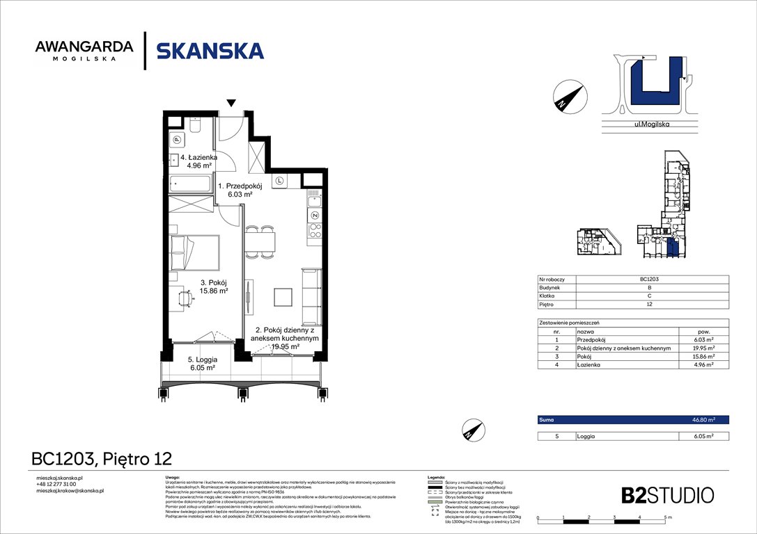 Nowe mieszkanie dwupokojowe Awangarda Mogilska Kraków, Prądnik Czerwony, Mogilska 126  47m2 Foto 1