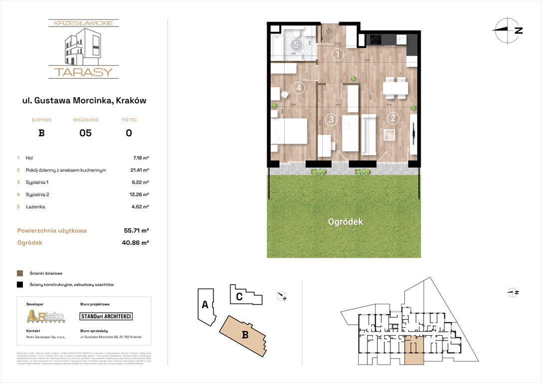 Nowe mieszkanie trzypokojowe KRZESŁAWICKIE TARASY Kraków, Wzgórza Krzesławickie, Gustawa Morcinka  56m2 Foto 1