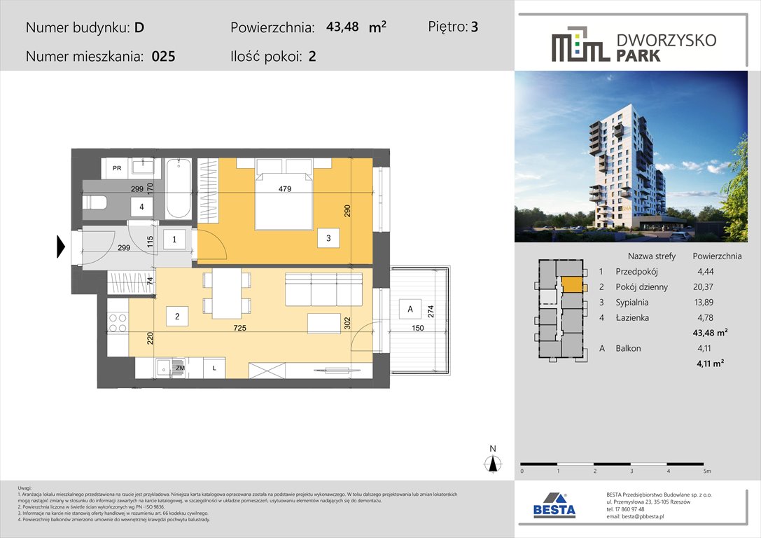 Nowe mieszkanie dwupokojowe Dworzysko Park Rzeszów, Przybyszówka, Dworzysko  43m2 Foto 1