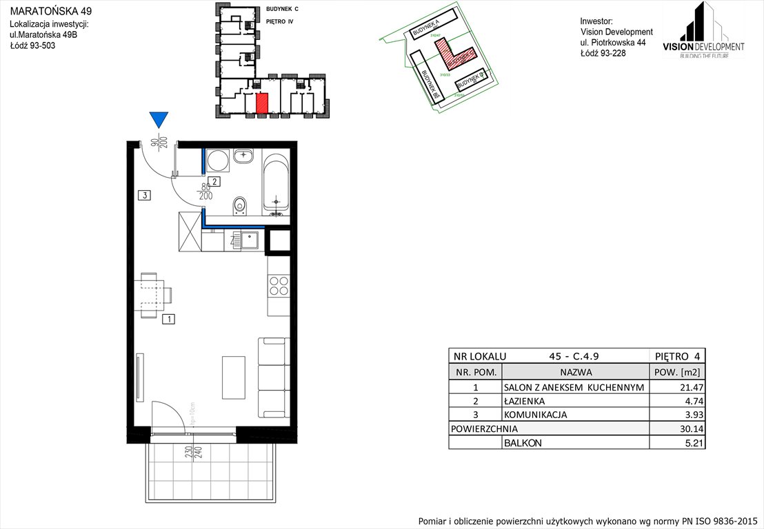 Nowa kawalerka Maratońska 49 Nowa Retkinia  Łódź, Retkinia, Maratońska 49C  30m2 Foto 1