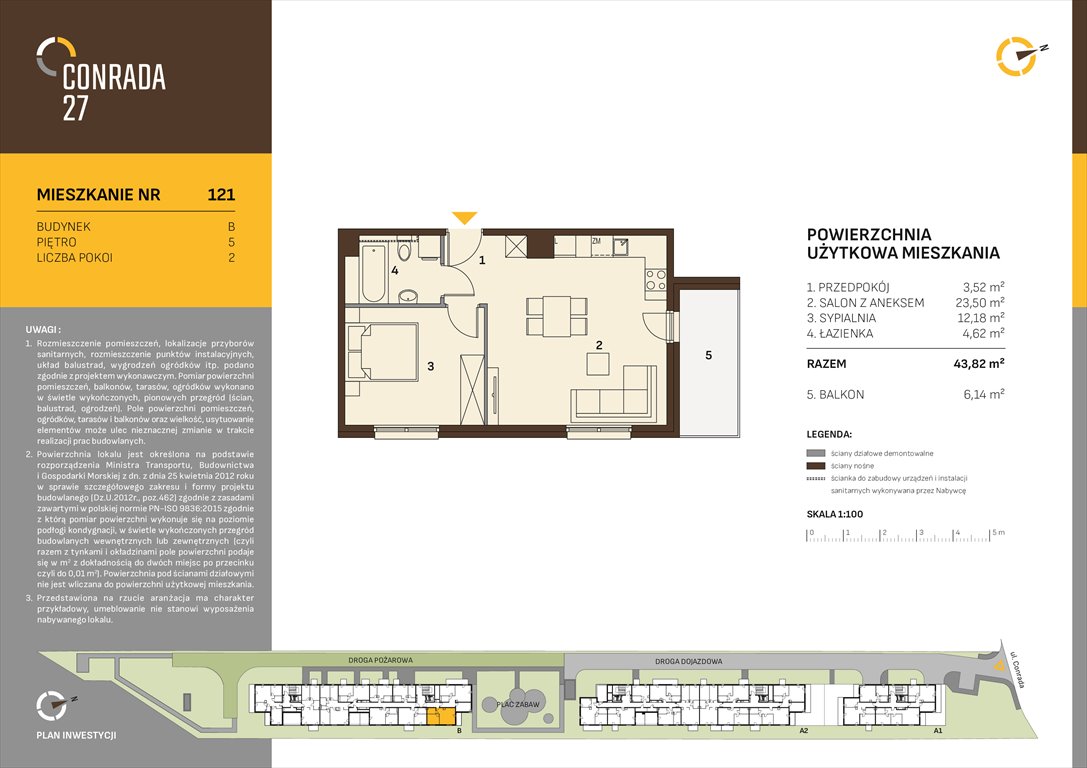 Nowe mieszkanie dwupokojowe CONRADA 27 Kraków, Prądnik Biały, Conrada 27  44m2 Foto 1