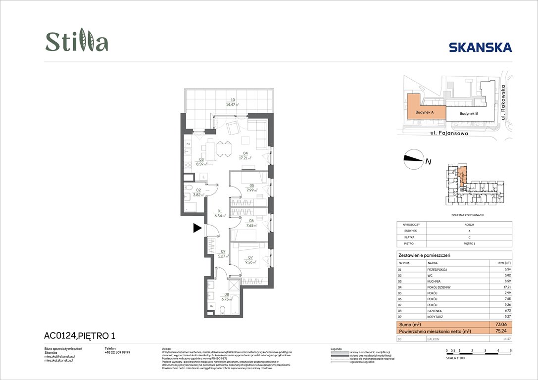 Nowe mieszkanie czteropokojowe  Stilla Warszawa, Fajansowa 5  74m2 Foto 1