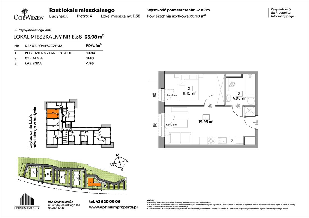 Nowe mieszkanie dwupokojowe OchWidzew Łódź, Widzew, Przybyszewskiego 292-300  36m2 Foto 1