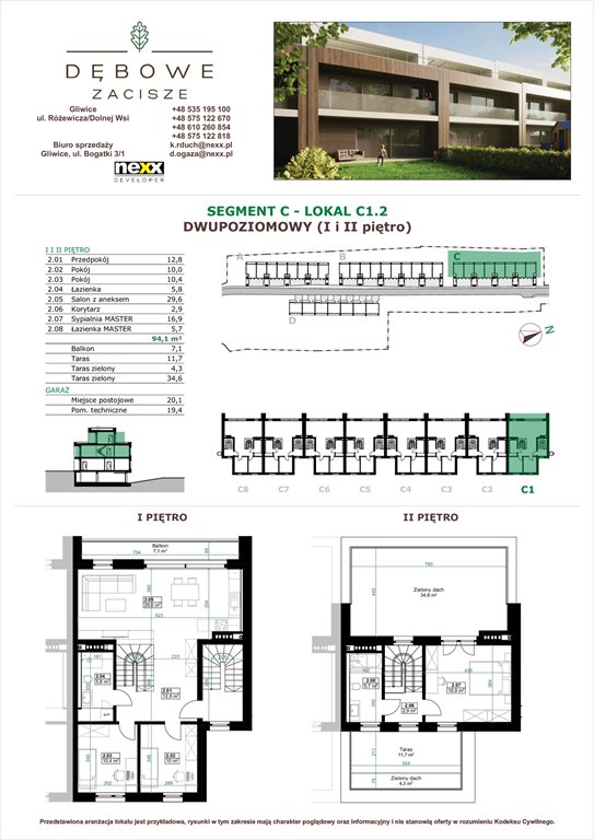 Nowe mieszkanie czteropokojowe  Dębowe Zacisze Gliwice, Dolnej Wsi  94m2 Foto 1