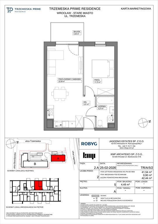 Nowe mieszkanie dwupokojowe Trzemeska Prime Residence Wrocław, Stare Miasto, Trzemeska  42m2 Foto 1