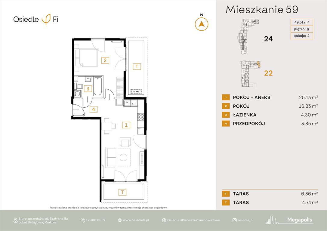 Nowe mieszkanie dwupokojowe Osiedle FI 3 Kraków, Rzemieślnicza 22-24  50m2 Foto 1