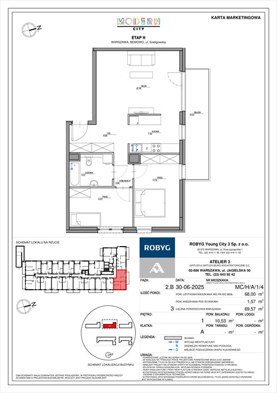 Nowe mieszkanie trzypokojowe Modern City Warszawa, Bemowo, Szeligowska  68m2 Foto 1