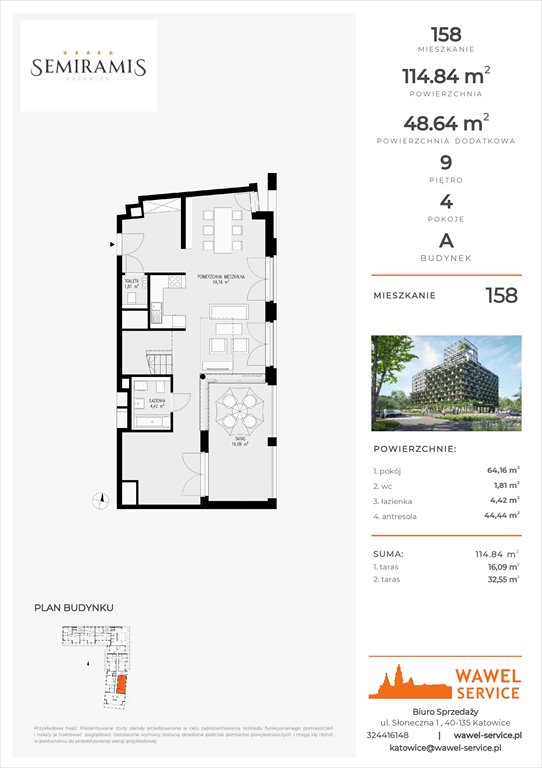 mieszkanie na sprzedaż 115m2 mieszkanie Katowice, Bogucice - Dąbrówka Mała, Wiertnicza 32