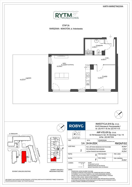 Nowe mieszkanie dwupokojowe Rytm Mokotowa Warszawa, Mokotów, Antoniewska  44m2 Foto 1