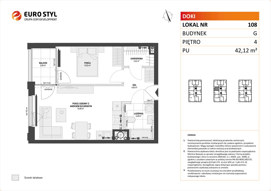 Nowe mieszkanie dwupokojowe DOKI LIVING Gdańsk, Śródmieście, ks. Jerzego Popiełuszki/Rybaki Górne  42m2 Foto 1