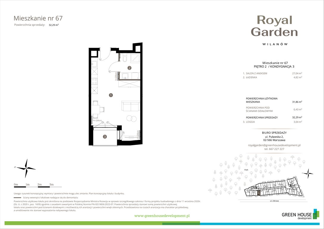 Nowa kawalerka Royal Garden Wilanów Warszawa, Wilanów, Zdrowa 2  32m2 Foto 1